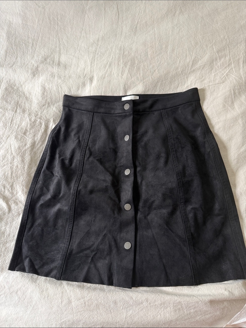 Aritzia Black Button-Front A-Line Skirt